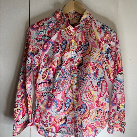 Talbots Tops - Women’s Pink Paisley Button-Up Shirt